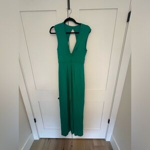 BCBGMaxAzria Emerald Green Backless Sleeveless Jumpsuit